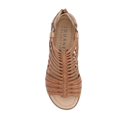 Journee DELILAH GLADIATOR SANDALS IN VEGAN LEATHER - Brown