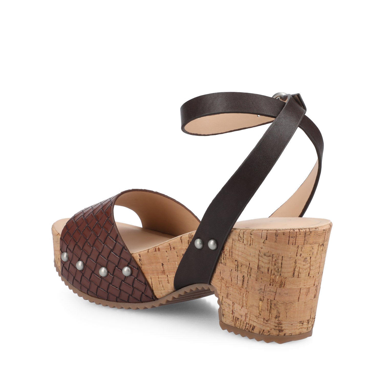 Journee VANESSA PLATFORM CLOG SANDALS - Chocolate Woven