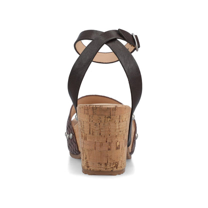 Journee VANESSA PLATFORM CLOG SANDALS - Chocolate Woven