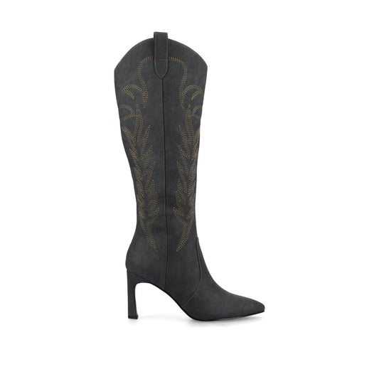 Journee LARAMIE KNEE HIGH WESTERN BOOTS - Charcoal