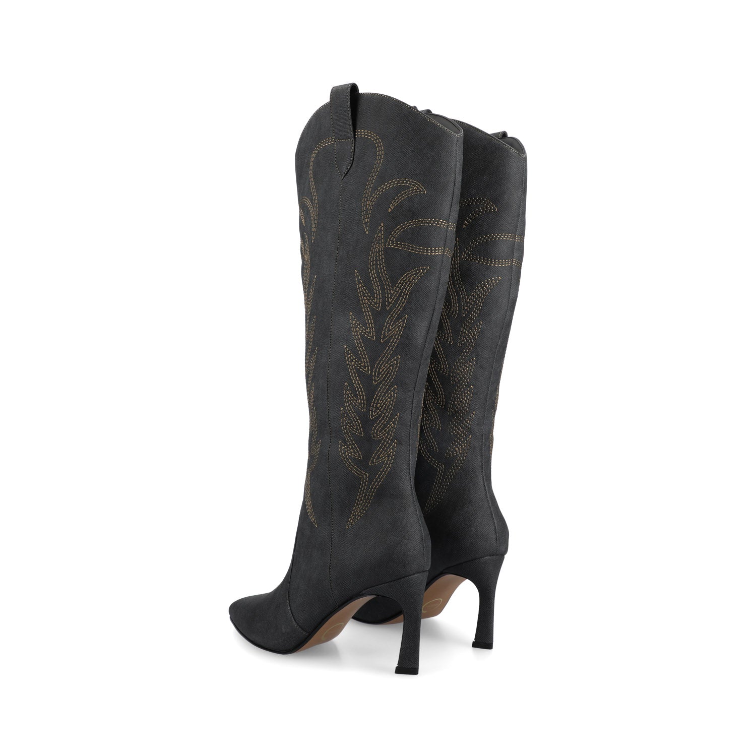 Journee LARAMIE KNEE HIGH WESTERN BOOTS - Charcoal