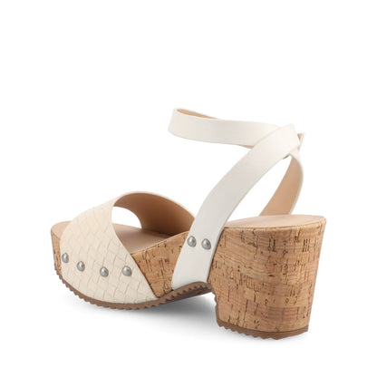 Journee VANESSA PLATFORM CLOG SANDALS - Bone Woven