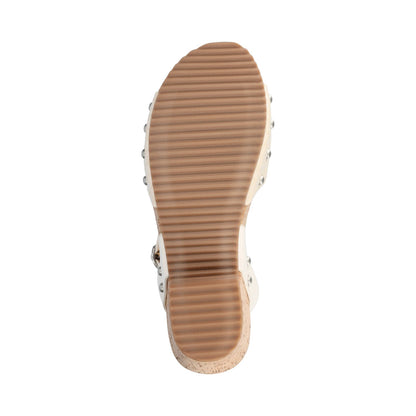 Journee VANESSA PLATFORM CLOG SANDALS - Bone Woven