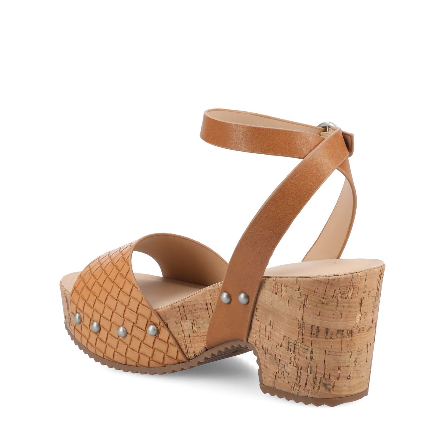 Journee VANESSA PLATFORM CLOG SANDALS - Tan Woven