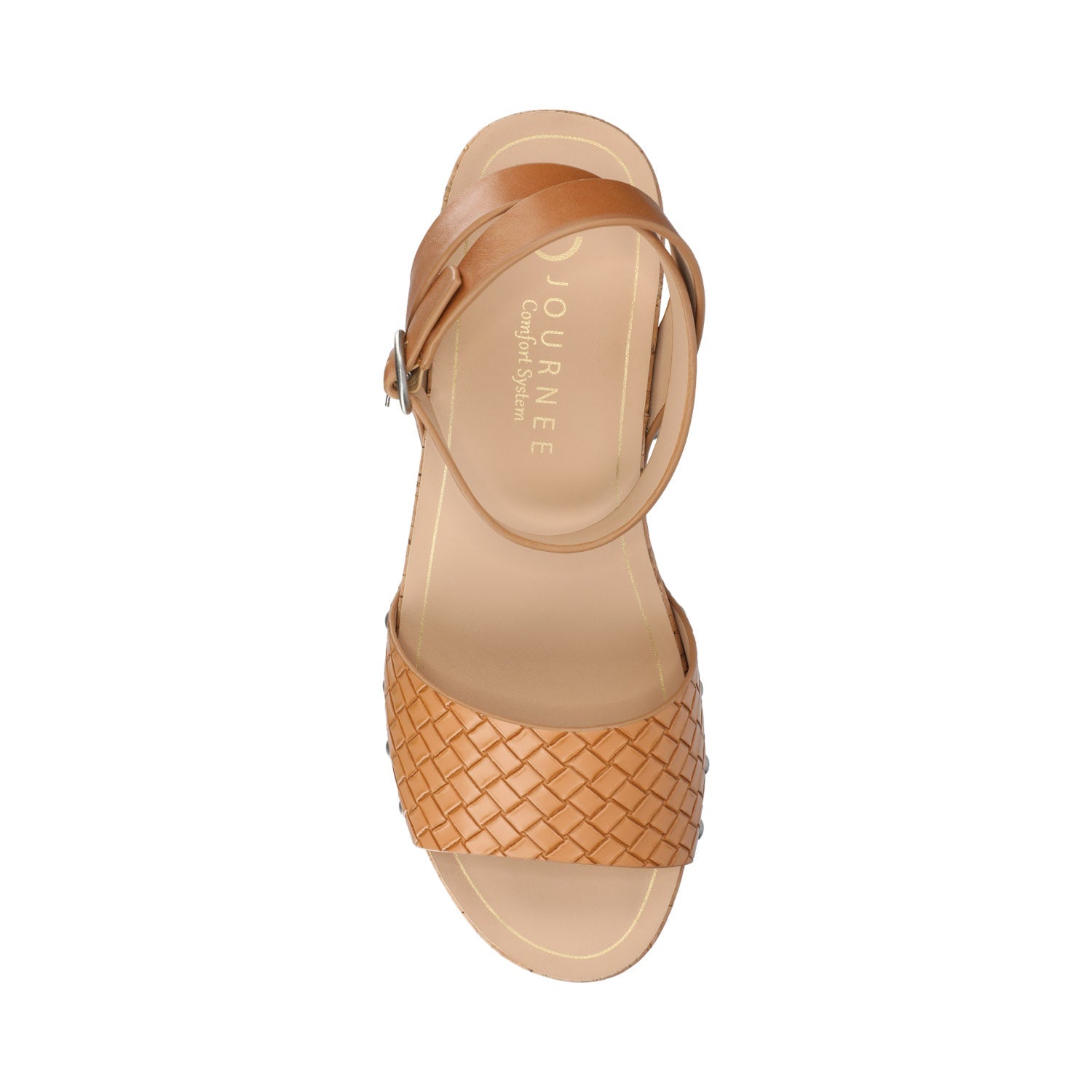 Journee VANESSA PLATFORM CLOG SANDALS - Tan Woven