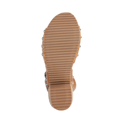 Journee VANESSA PLATFORM CLOG SANDALS - Tan Woven