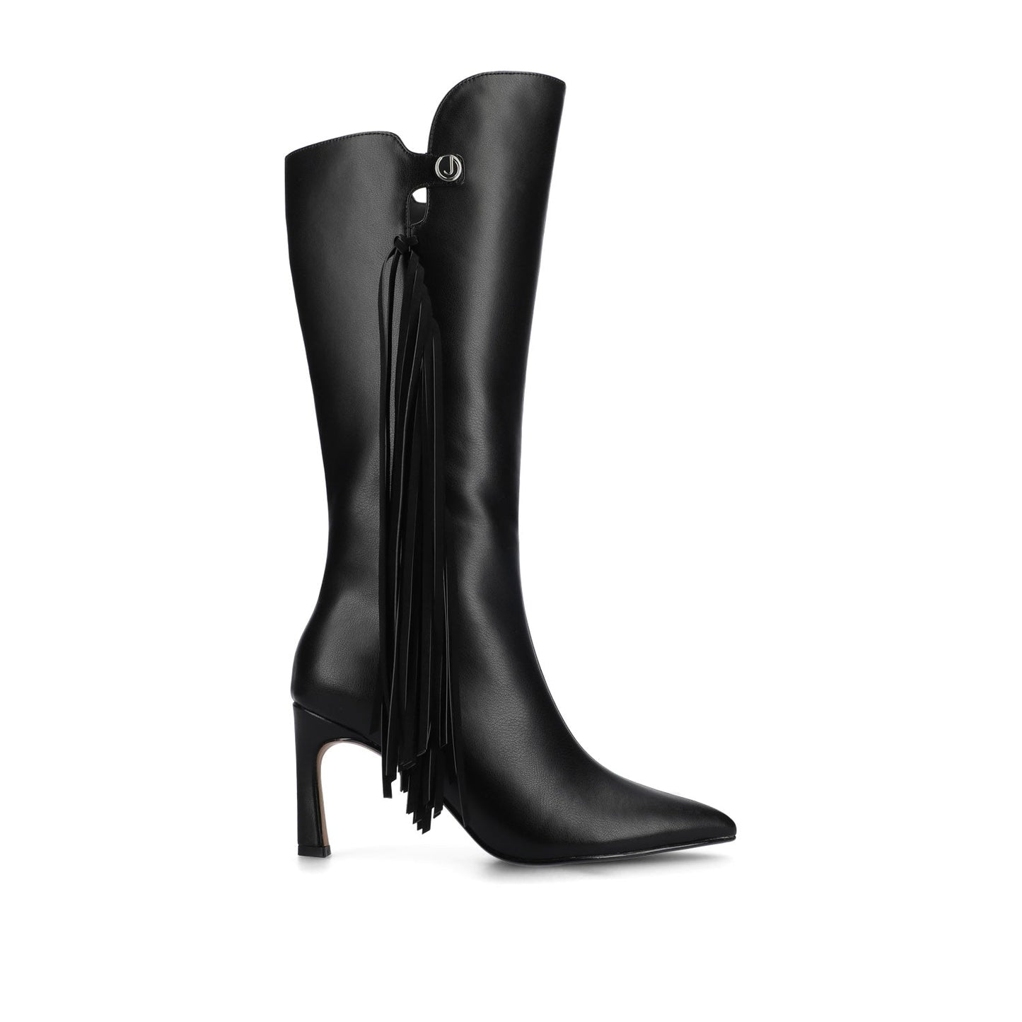 Journee DOLLY KNEE HIGH TASSEL WESTERN BOOTS - Black