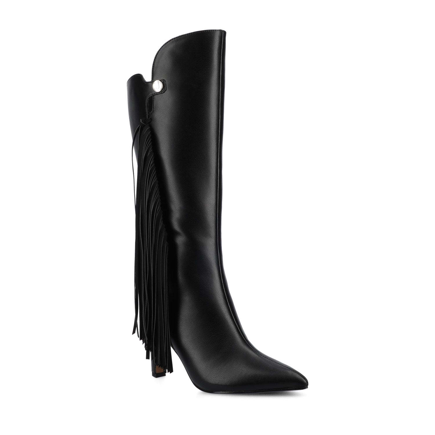 Journee DOLLY KNEE HIGH TASSEL WESTERN BOOTS - Black