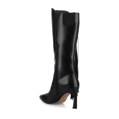 Journee DOLLY KNEE HIGH TASSEL WESTERN BOOTS - Black