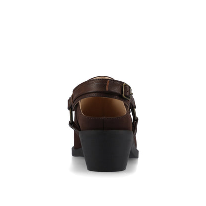 Journee URBANA STRAPPY MULES - Chocolate