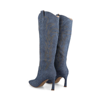 Journee LARAMIE KNEE HIGH WESTERN BOOTS - Denim