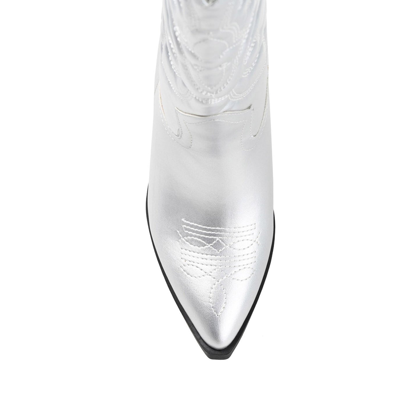 Journee CHANTRY COWGIRL BOOTS IN VEGAN LEATHER - Silver PU