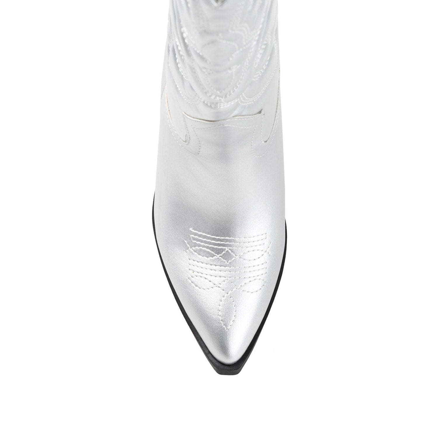 Journee CHANTRY COWGIRL BOOTS IN VEGAN LEATHER - Silver PU
