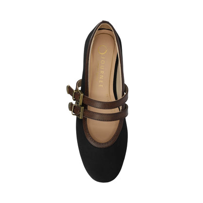 Journee FLORENE MARY JANE WESTERN FLATS - Black Chocolate