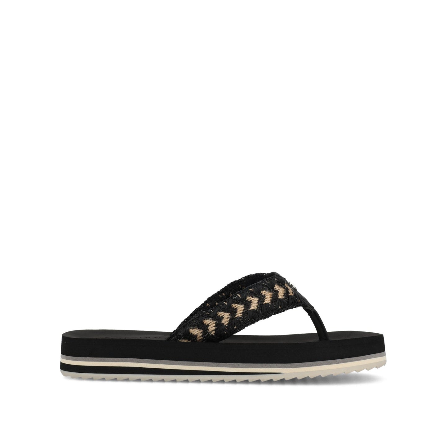 Journee ELODDIE WOVEN STRAP BEACH SANDALS - Black