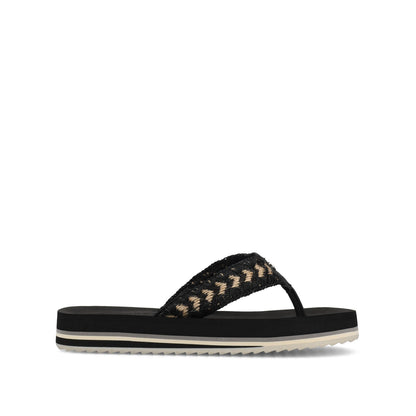Journee ELODDIE WOVEN STRAP BEACH SANDALS - Black