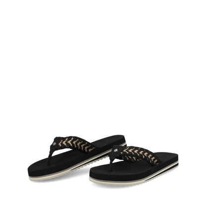 Journee ELODDIE WOVEN STRAP BEACH SANDALS - Black