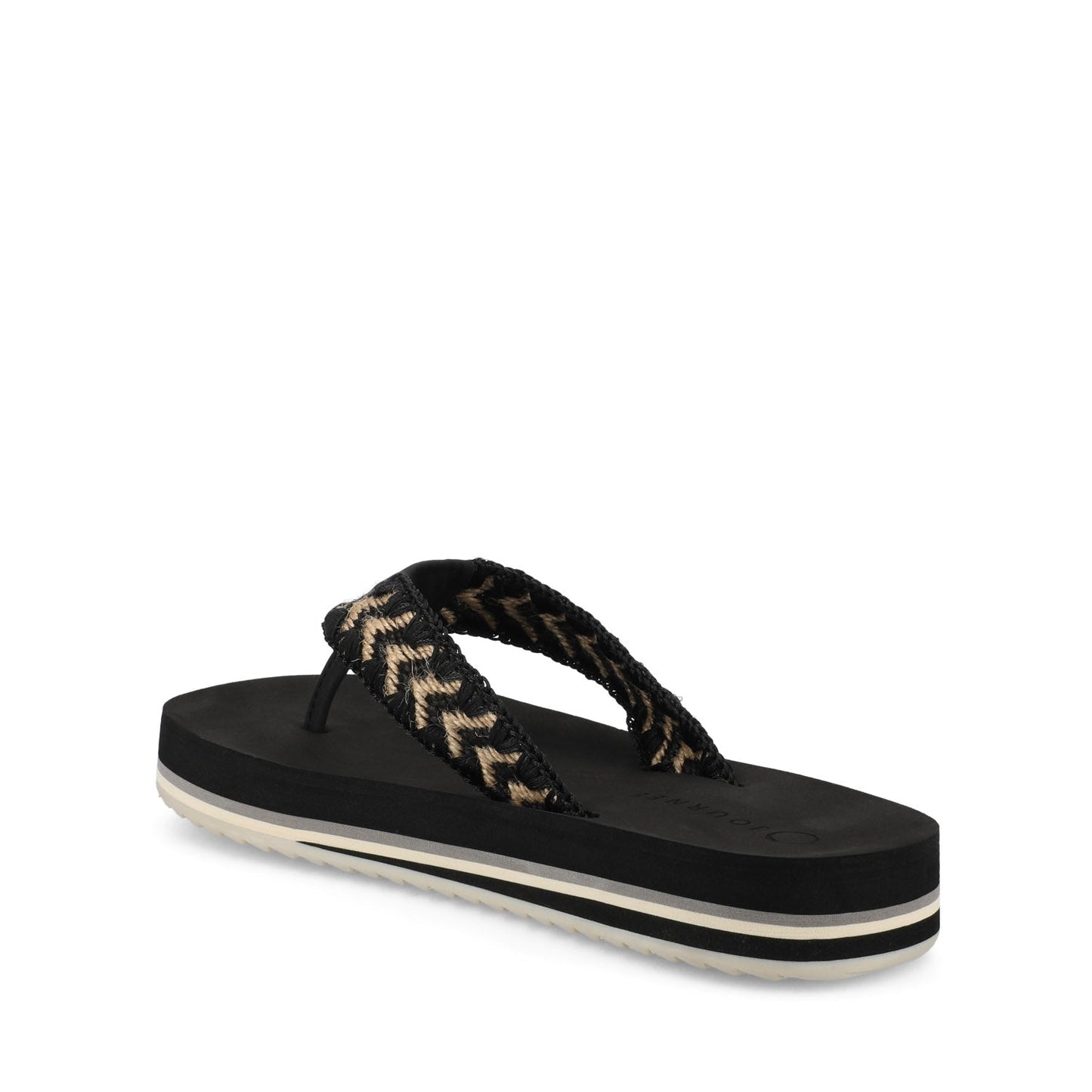Journee ELODDIE WOVEN STRAP BEACH SANDALS - Black