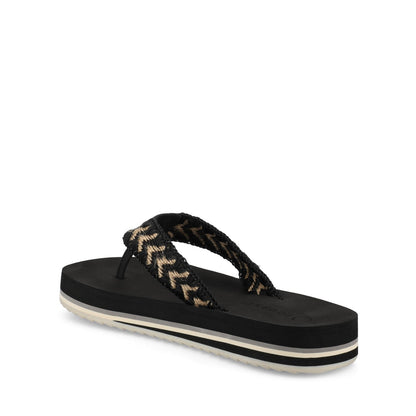 Journee ELODDIE WOVEN STRAP BEACH SANDALS - Black