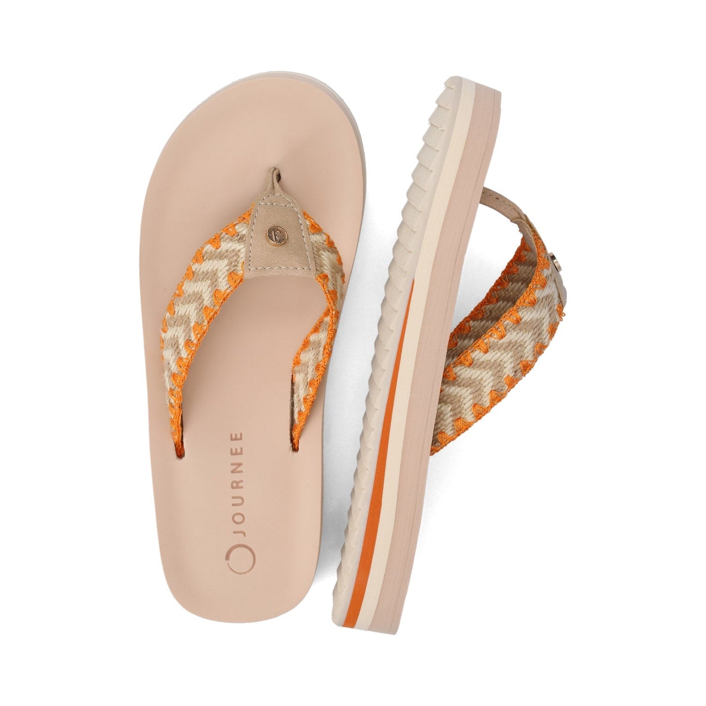 Journee ELODDIE WOVEN STRAP BEACH SANDALS - Tan