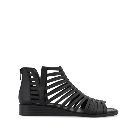 Journee DELILAH GLADIATOR SANDALS IN VEGAN LEATHER - Black