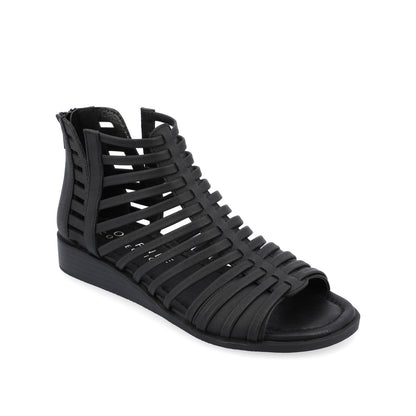 Journee DELILAH GLADIATOR SANDALS IN VEGAN LEATHER - Black