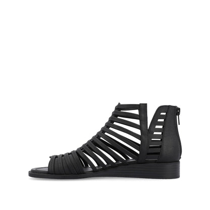 Journee DELILAH GLADIATOR SANDALS IN VEGAN LEATHER - Black