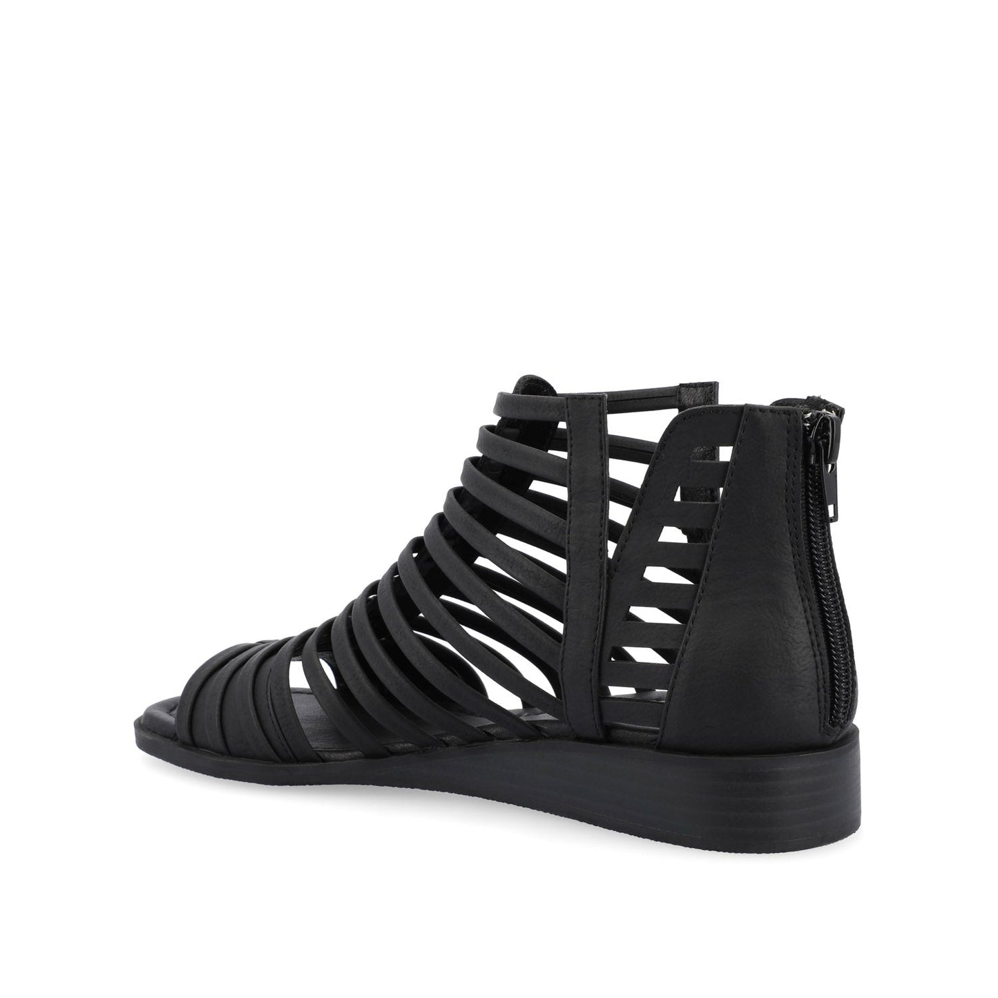 Journee DELILAH GLADIATOR SANDALS IN VEGAN LEATHER - Black