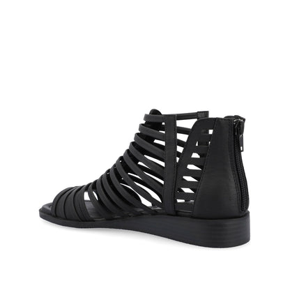 Journee DELILAH GLADIATOR SANDALS IN VEGAN LEATHER - Black