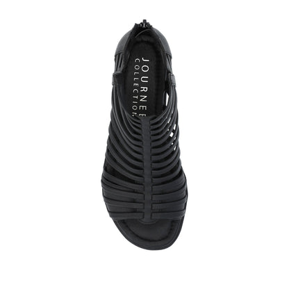Journee DELILAH GLADIATOR SANDALS IN VEGAN LEATHER - Black