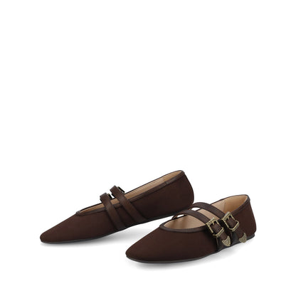 Journee FLORENE MARY JANE WESTERN FLATS - Chocolate