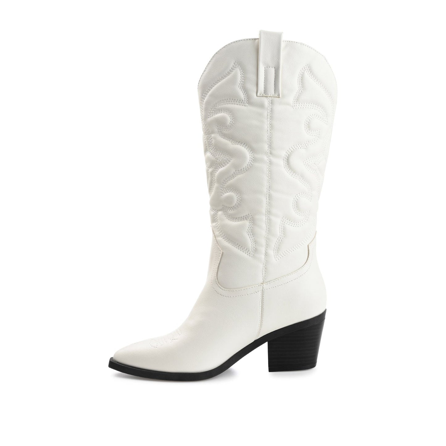 Journee CHANTRY COWGIRL BOOTS IN VEGAN LEATHER - White PU