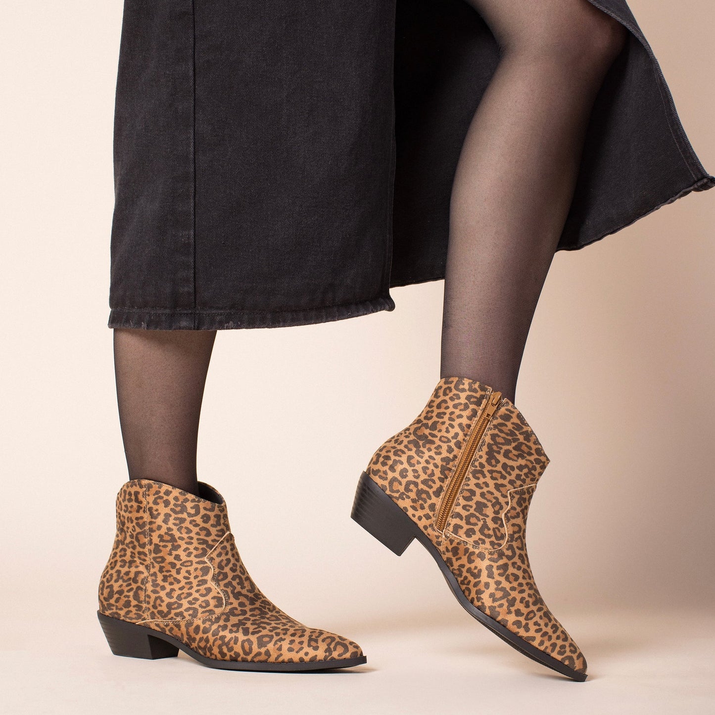 Journee TALIAH WESTERN ANKLE BOOTIES - Bone