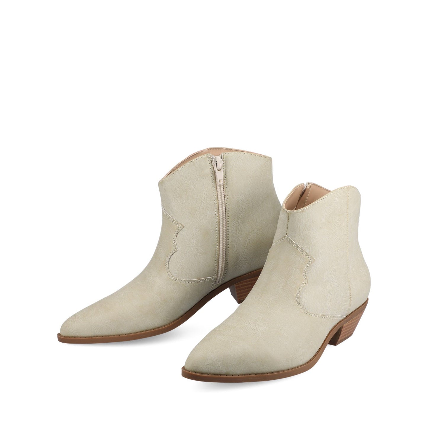 Journee TALIAH WESTERN ANKLE BOOTIES - Bone