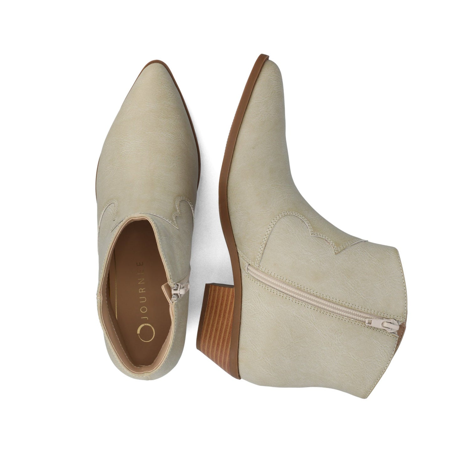 Journee TALIAH WESTERN ANKLE BOOTIES - Bone