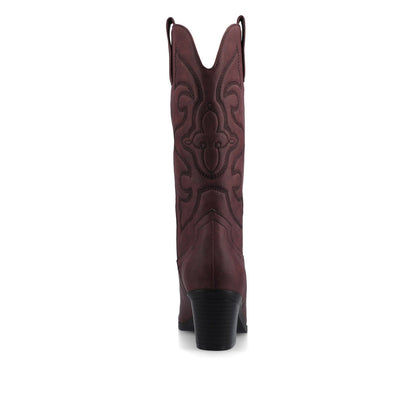 Journee CHANTRY COWGIRL BOOTS IN VEGAN LEATHER - Oxblood Nubuck
