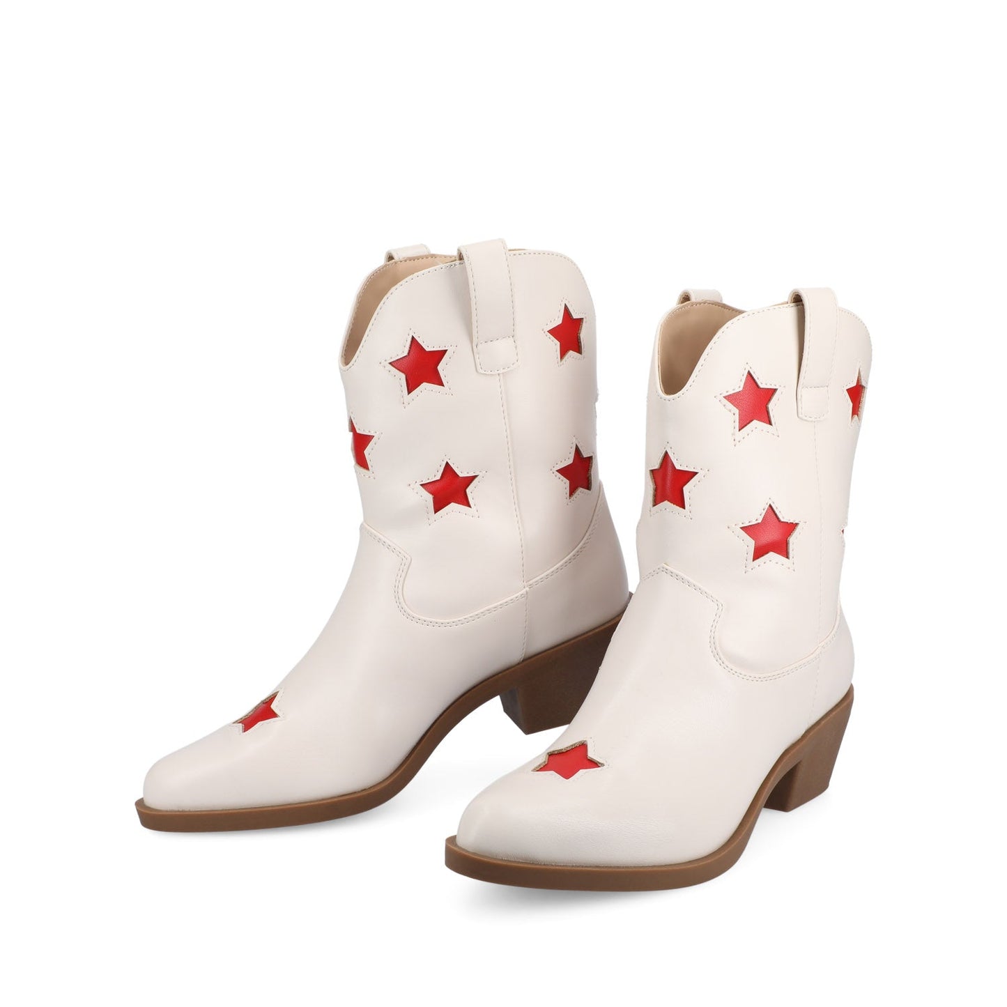 Journee UNDERWOOD WESTERN STAR BOOTIES - White