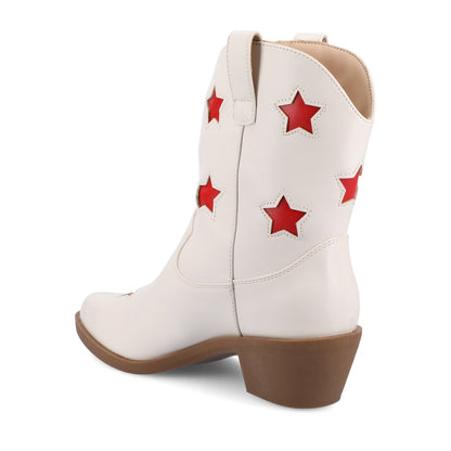 Journee UNDERWOOD WESTERN STAR BOOTIES - White