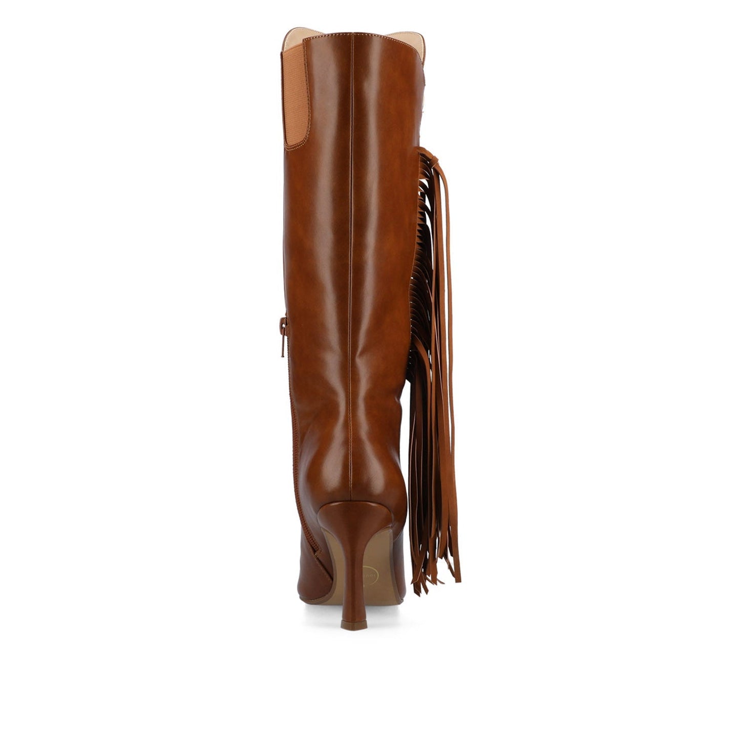 Journee DOLLY KNEE HIGH TASSEL WESTERN BOOTS - Cognac