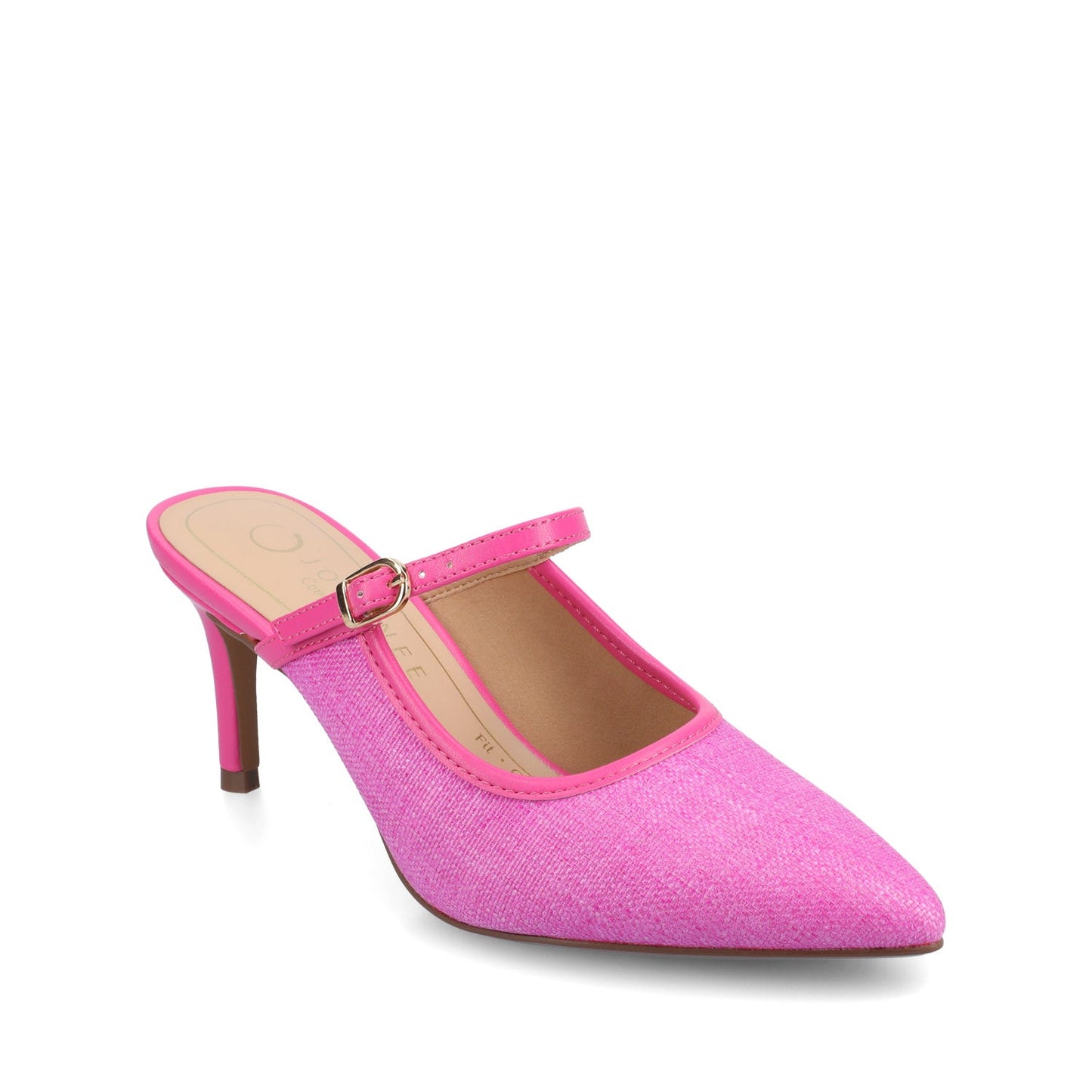 Journee TIFFEE SLIP ON HEELS - Pink/Raffia