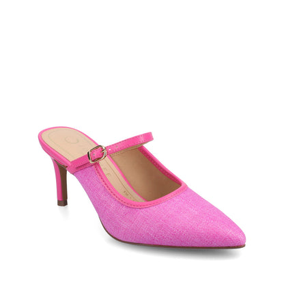 Journee TIFFEE SLIP ON HEELS - Pink/Raffia