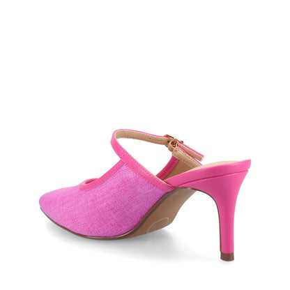 Journee TIFFEE SLIP ON HEELS - Pink/Raffia