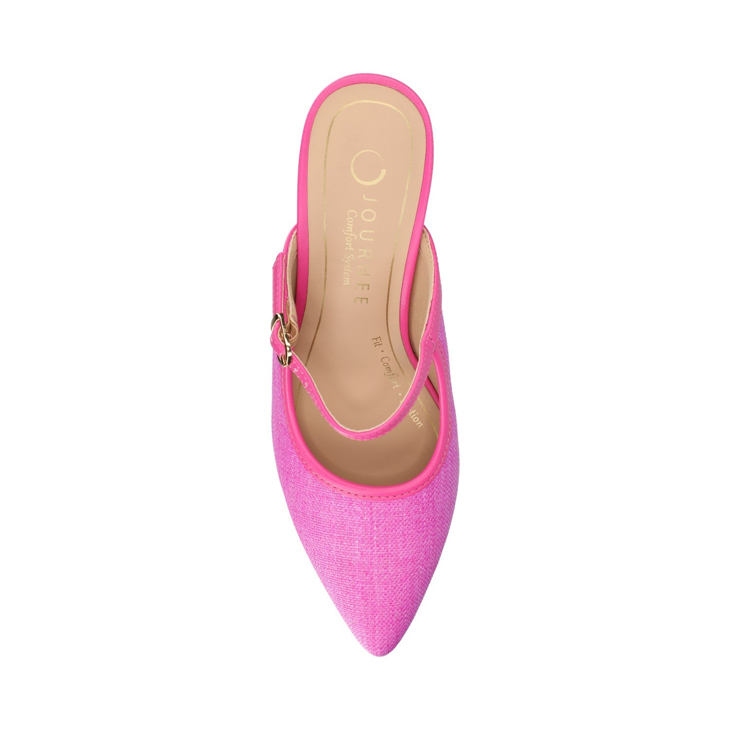 Journee TIFFEE SLIP ON HEELS - Pink/Raffia