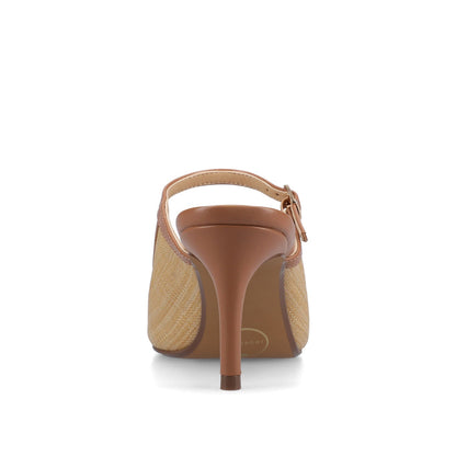 Journee TIFFEE SLIP ON HEELS - Natural