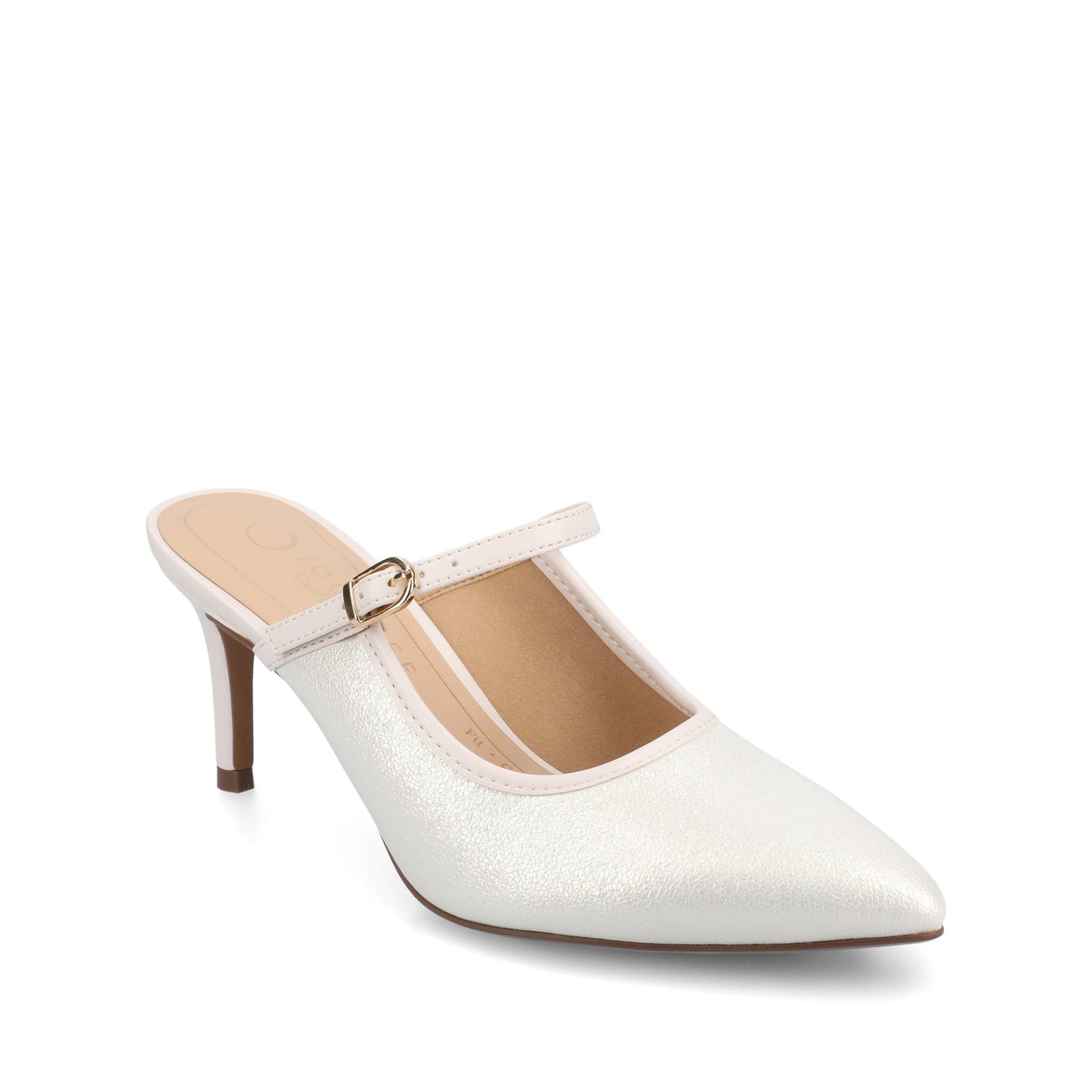 Journee TIFFEE SLIP ON HEELS - Bone Shimmer