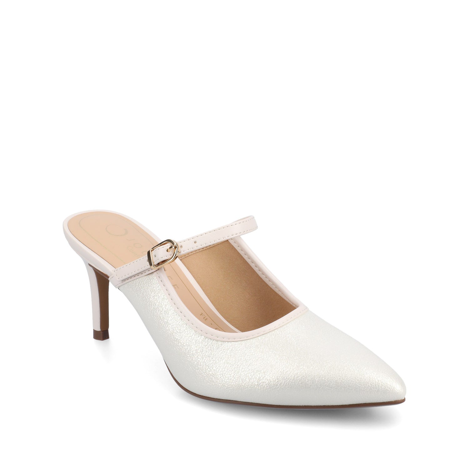 Journee TIFFEE SLIP ON HEELS - Bone Shimmer