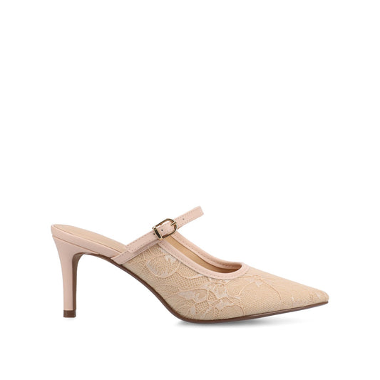 Journee TIFFEE SLIP ON HEELS - Bone Lace