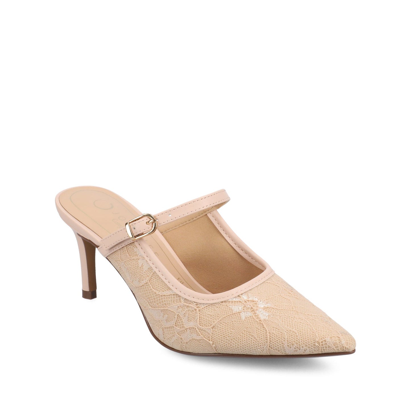 Journee TIFFEE SLIP ON HEELS - Bone Lace