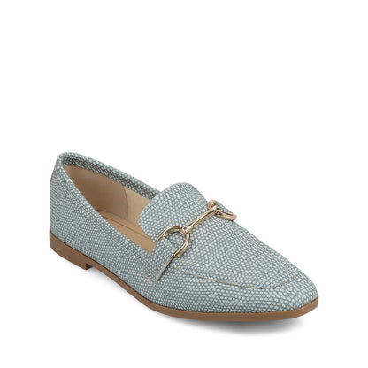 Journee MIZZA LOAFER FLATS IN VEGAN LEATHER - Blue Lizard