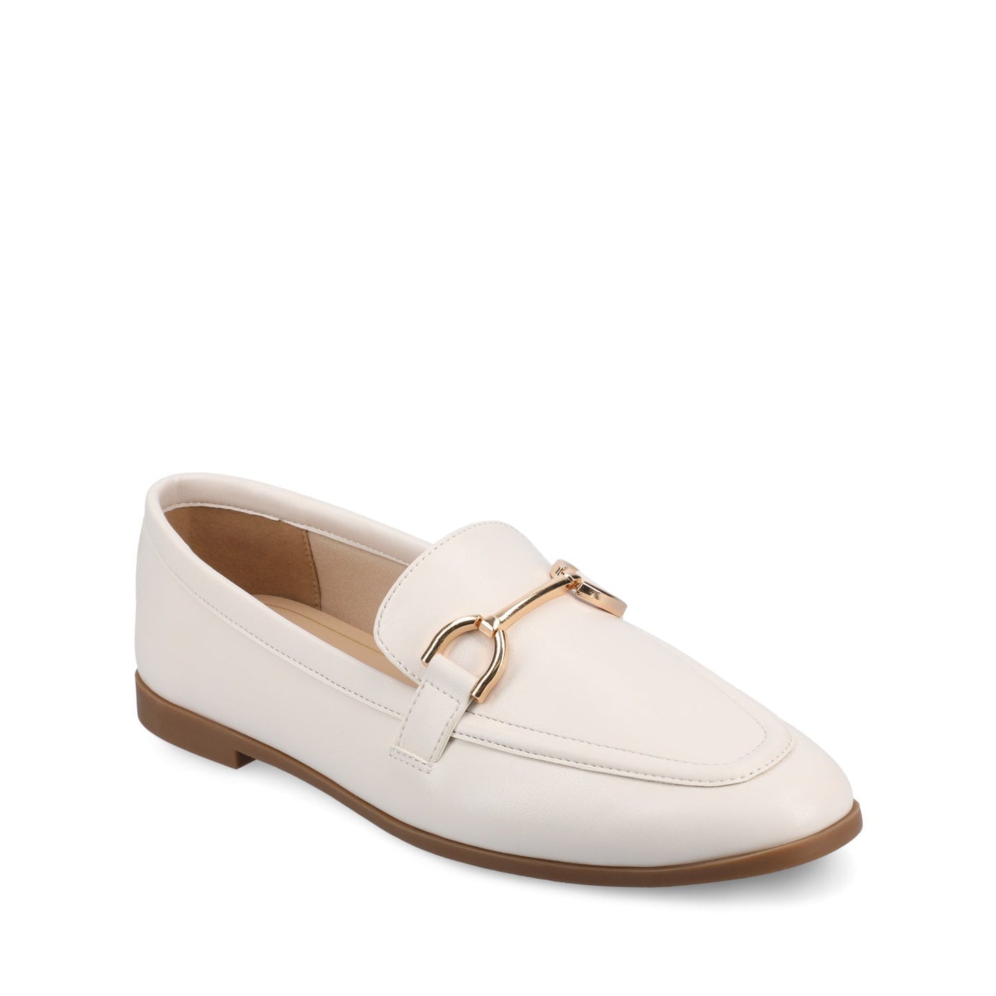 Journee MIZZA LOAFER FLATS IN VEGAN LEATHER - Bone PU